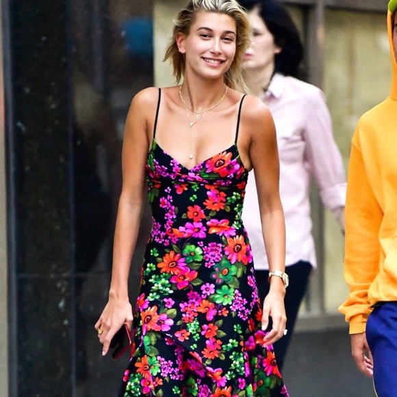NWT Amen Fluo Floral midi dress as seen on Hailey Bieber - Picture 7 of 11
